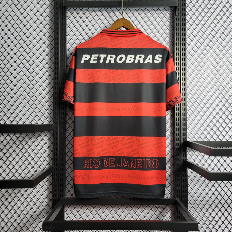 Camisa do Flamengo Retro I 95/96 s/n° Torcedor Umbro Masculina - Vermelho+Preto