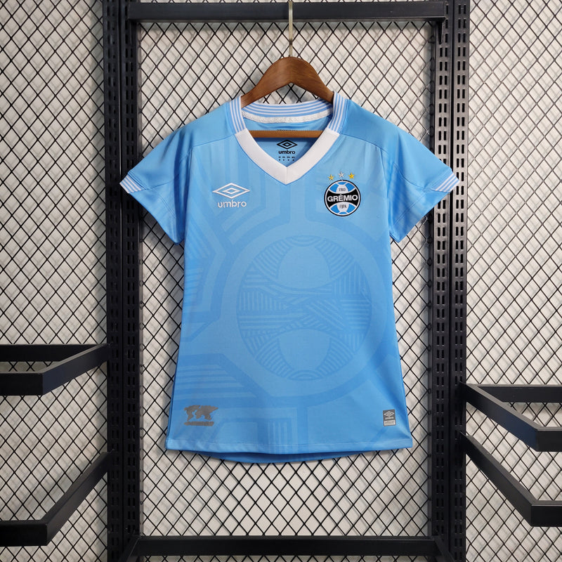 Camisa Grêmio II 23/24 s/n° Torcedor Umbro Feminina - Azul