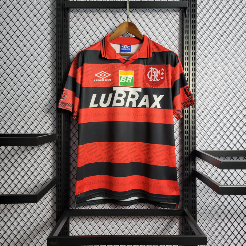 Camisa do Flamengo Retro I 95/96 s/n° Torcedor Umbro Masculina - Vermelho+Preto