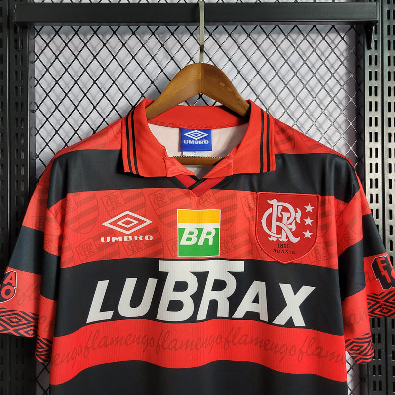 Camisa do Flamengo Retro I 95/96 s/n° Torcedor Umbro Masculina - Vermelho+Preto