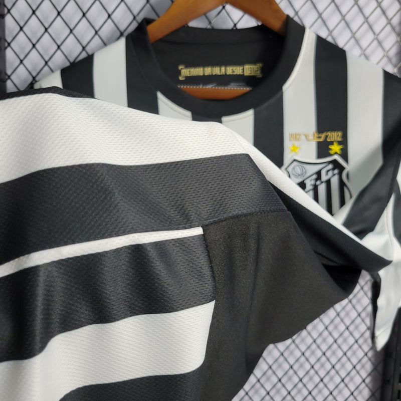 Camisa Retro Santos II 12/13 s/n° Torcedor Nike Masculina - Branco+Preto