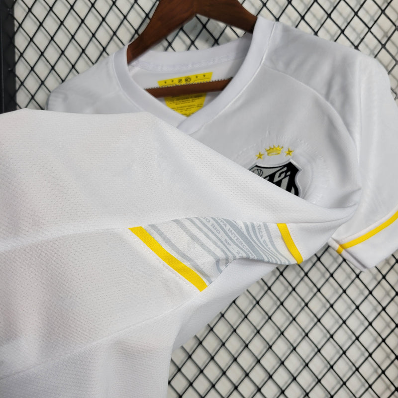 Camisa Santos I 23/24 s/n° Torcedor Umbro Feminina - Branco+Amarelo