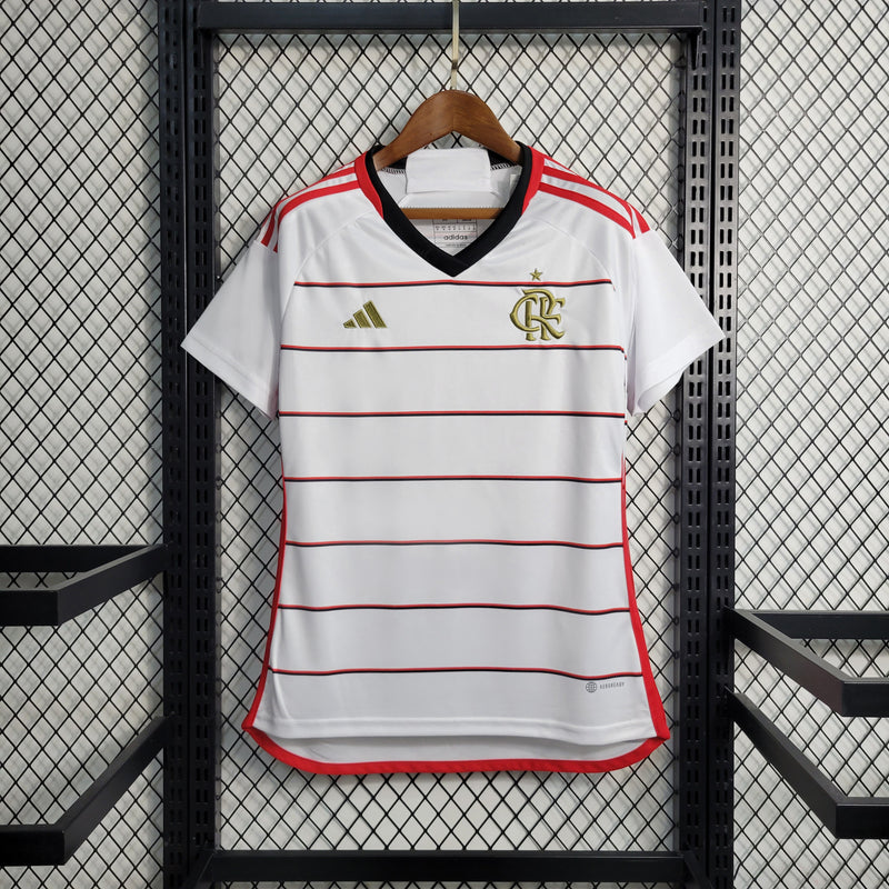 Camisa do Flamengo ll 23/24 Feminina Adidas - Branco+Vermelho