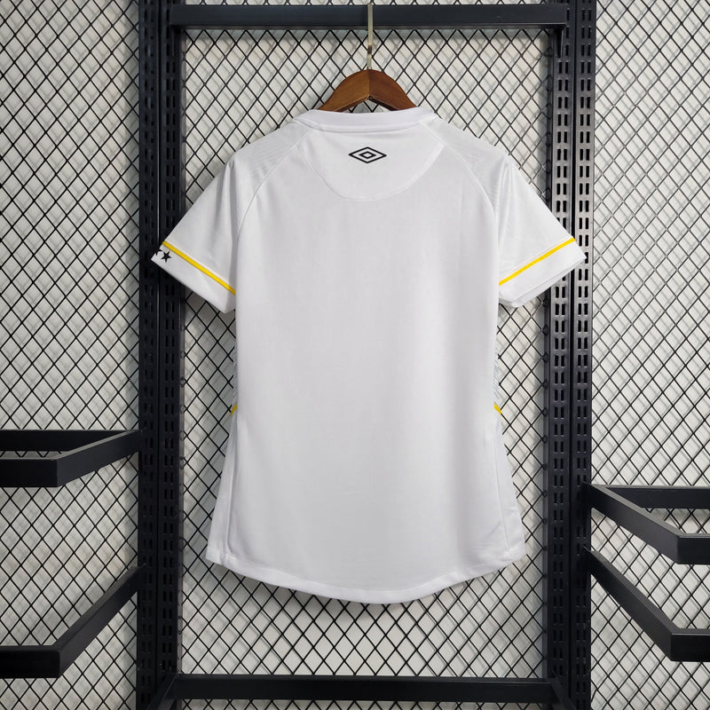 Camisa Santos I 23/24 s/n° Torcedor Umbro Feminina - Branco+Amarelo