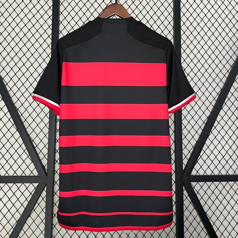 Camisa Flamengo I 24/25 s/n° Torcedor Adidas Masculina - Vermelho+Preto