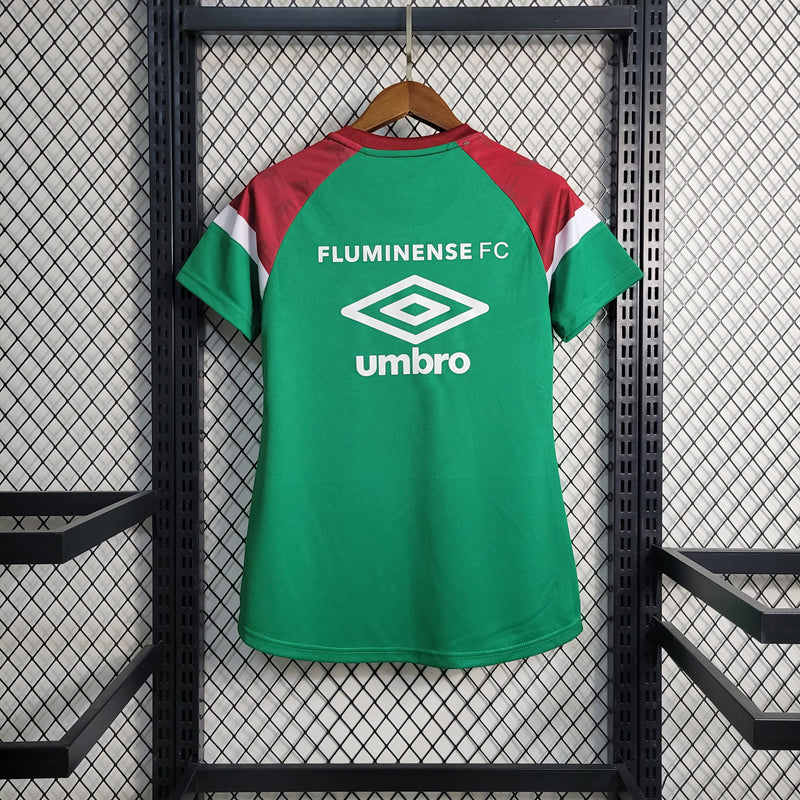 Camisa Fluminense 23/24 s/n° Treino Umbro Feminina - Verde+Vinho