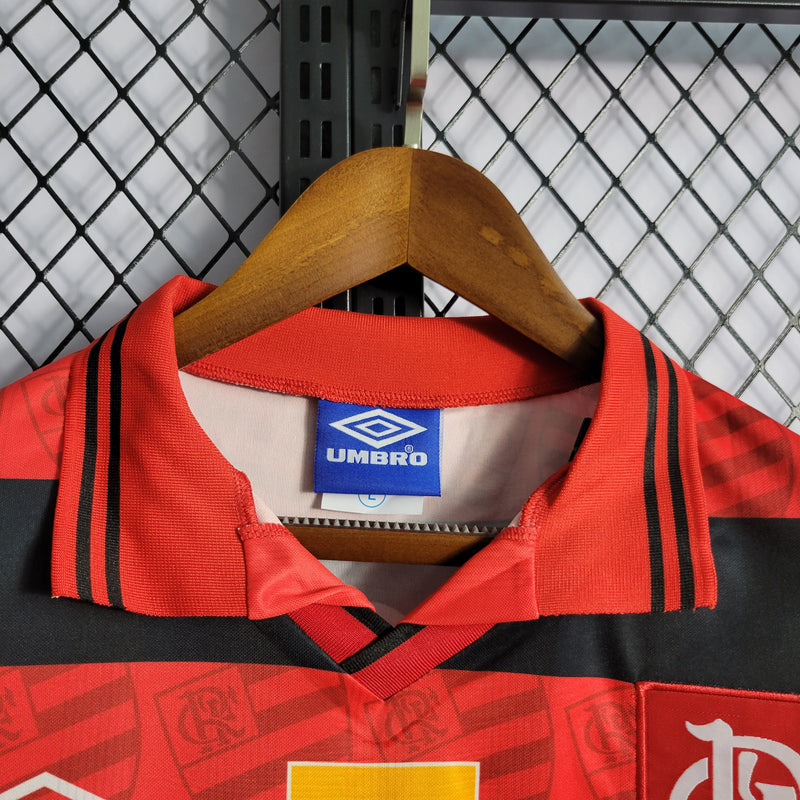 Camisa do Flamengo Retro I 95/96 s/n° Torcedor Umbro Masculina - Vermelho+Preto