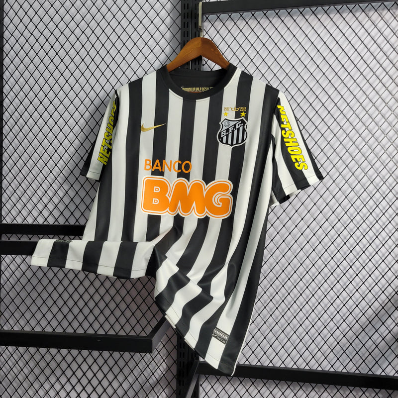 Camisa Retro Santos II 12/13 s/n° Torcedor Nike Masculina - Branco+Preto