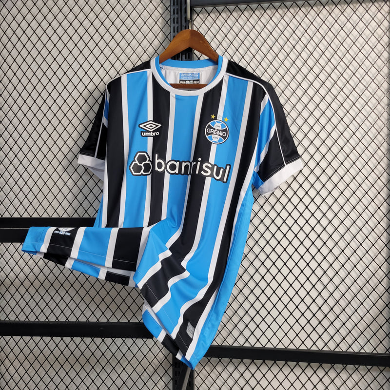 Camisa Grêmio I 23/24 s/n° Torcedor Umbro Masculina - Azul+Preto