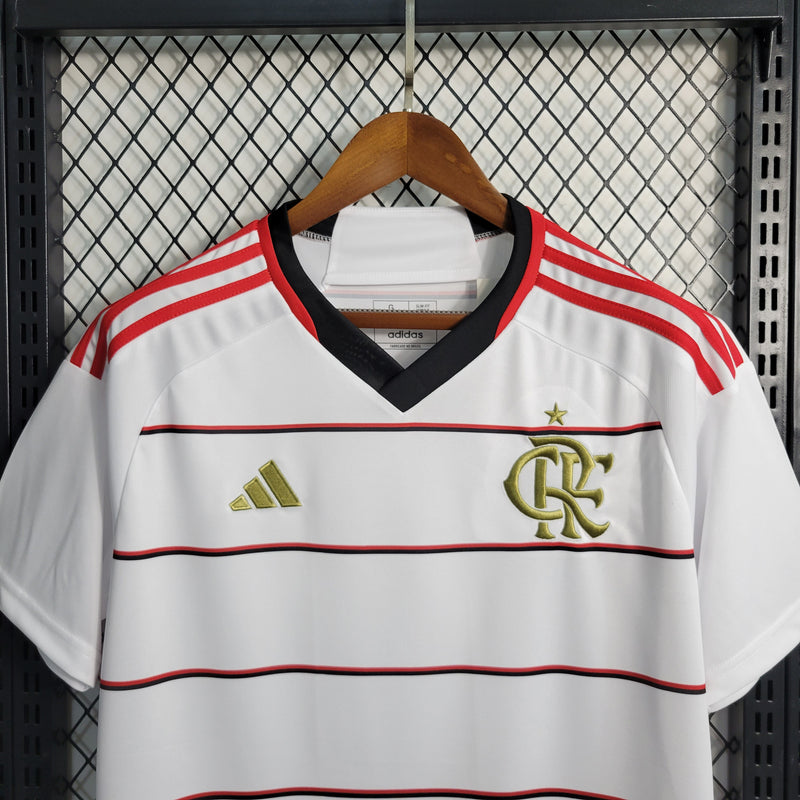 Camisa do Flamengo ll 23/24 Feminina Adidas - Branco+Vermelho