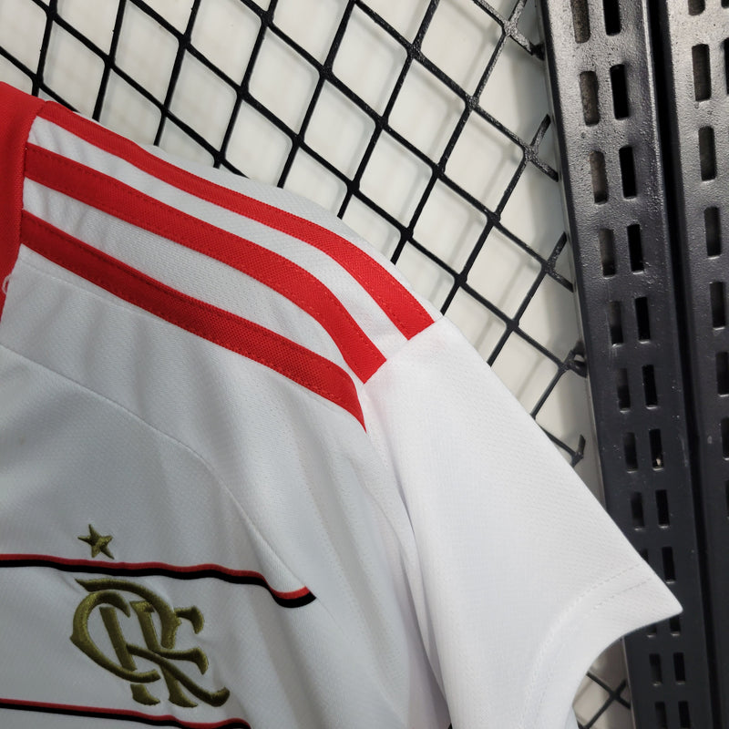 Camisa do Flamengo ll 23/24 Feminina Adidas - Branco+Vermelho