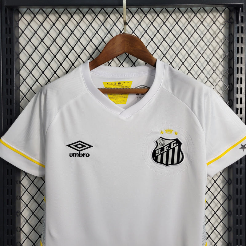 Camisa Santos I 23/24 s/n° Torcedor Umbro Feminina - Branco+Amarelo