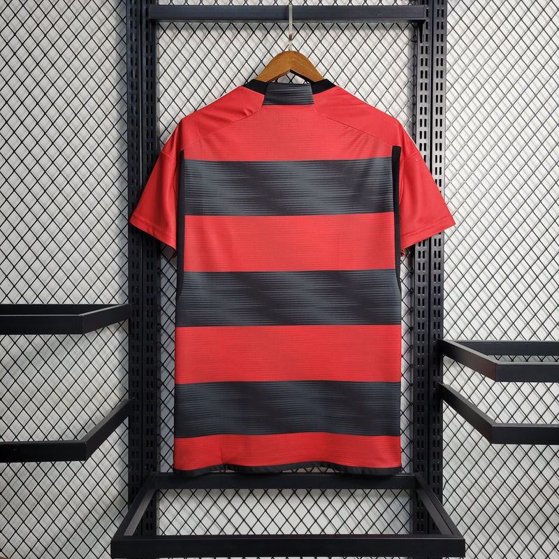 Camisa Flamengo I 23/24 s/n° Torcedor Adidas Masculina - Vermelho+Preto