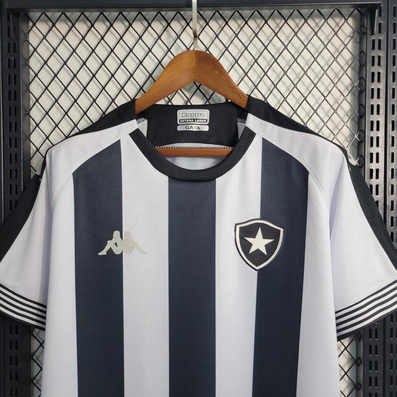 Camisa do Botafogo I 21/22 s/n° Torcedor Kappa Masculina - Preto+branco