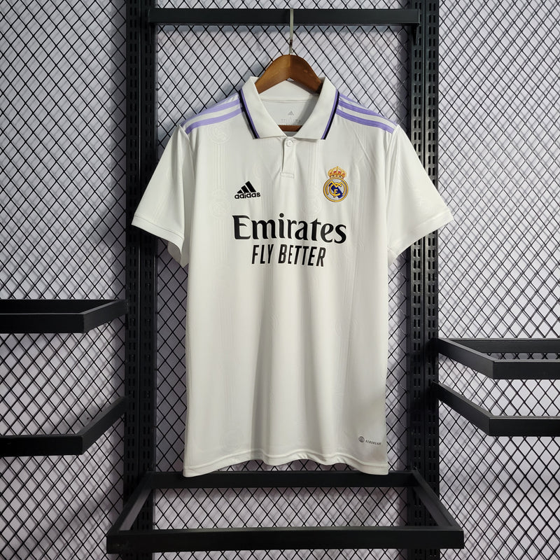 Camisa Real Madrid Home 22/23 s/n° Torcedor Adidas Masculina - Branco