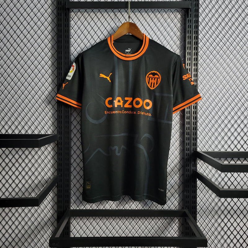 Camisa Valencia Home 22/23 s/nº Torcedor Puma Masculina - Preto