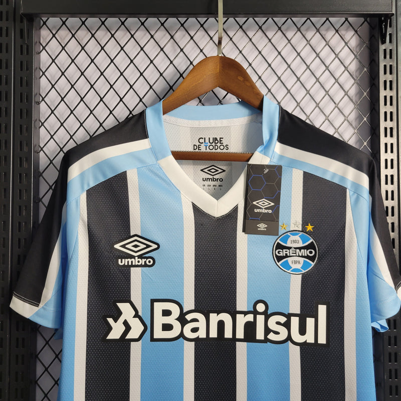 Camisa Grêmio I 22/23 s/n° Torcedor Umbro Masculina - Azul+Branco