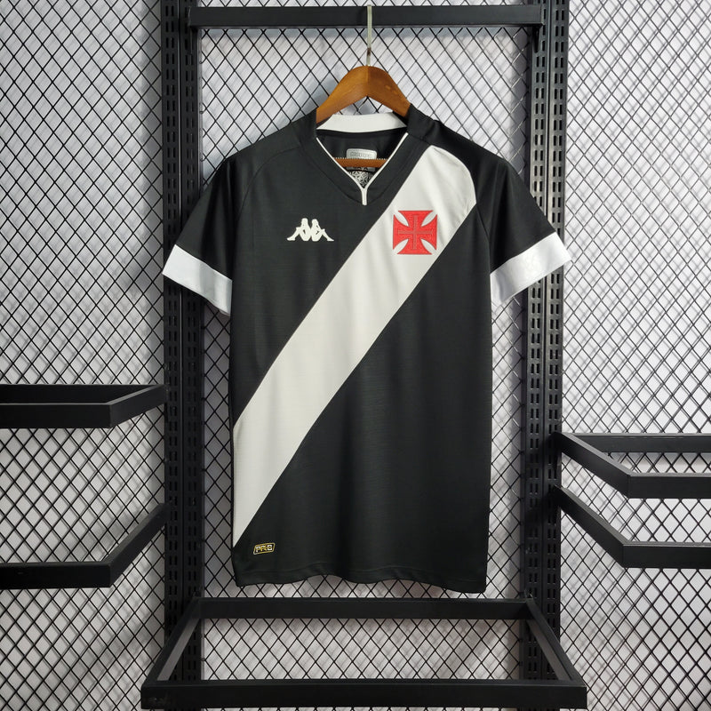 Camisa Vasco da Gama I 22/23 Kappa Torcedor Masculina - Preto+Branco