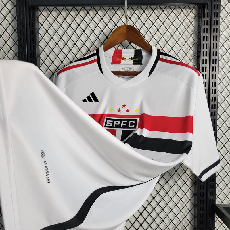 Camisa São Paulo I 23/24 s/n° Torcedor Adidas Masculina - Branco+Vermelho