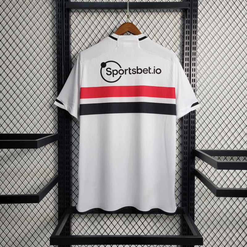 Camisa São Paulo I 23/24 s/n° Torcedor Adidas Masculina - Branco+Vermelho