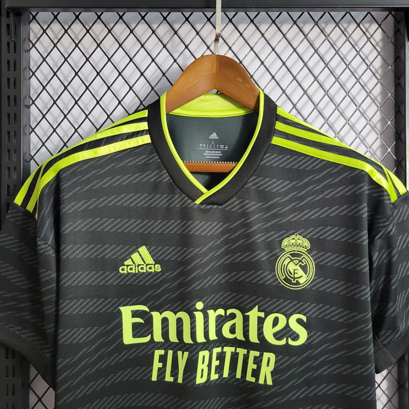 Camisa Real Madrid III 22/23 s/n° Torcedor Adidas Masculina - Preto+verde