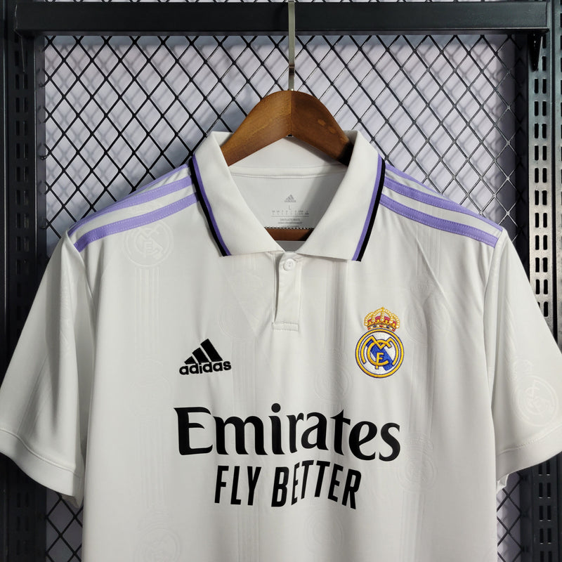 Camisa Real Madrid Home 22/23 s/n° Torcedor Adidas Masculina - Branco