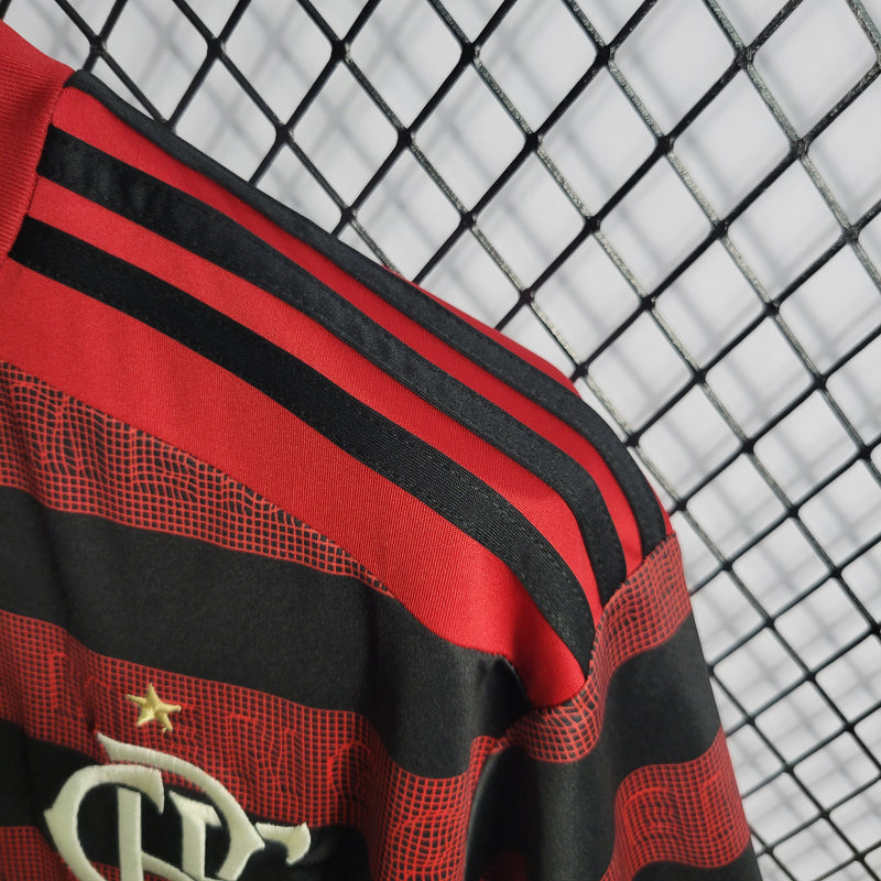 Camisa Flamengo I 19/20 s/n° Torcedor Adidas Masculina - Vermelho+Preto