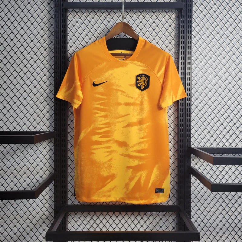 Camisa Nike Holanda I 2022/23 Torcedor Pro Masculina - Laranja