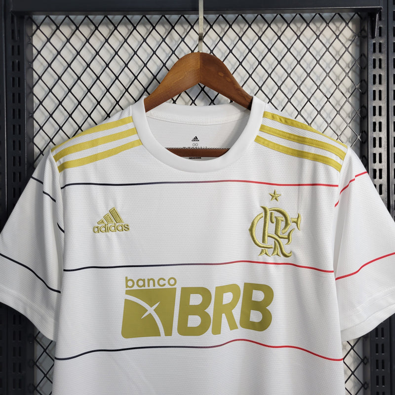 Camisa Flamengo Edição especial 22/23 s/nº Torcedor Adidas Masculina - Branca + Dourada