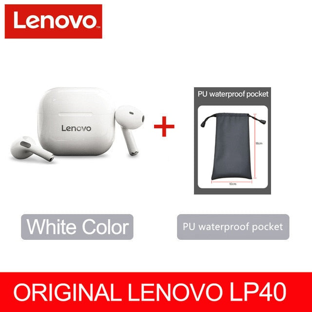 Fone de Ouvido Original Lenovo LP40 TWS Wireless Earphone Bluetooth 5.0