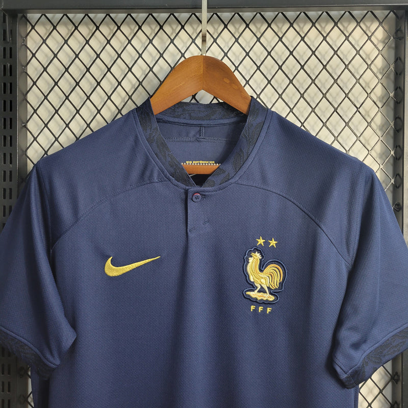 Camisa Nike França I 22/23 Torcedor Pro Masculina - Azul