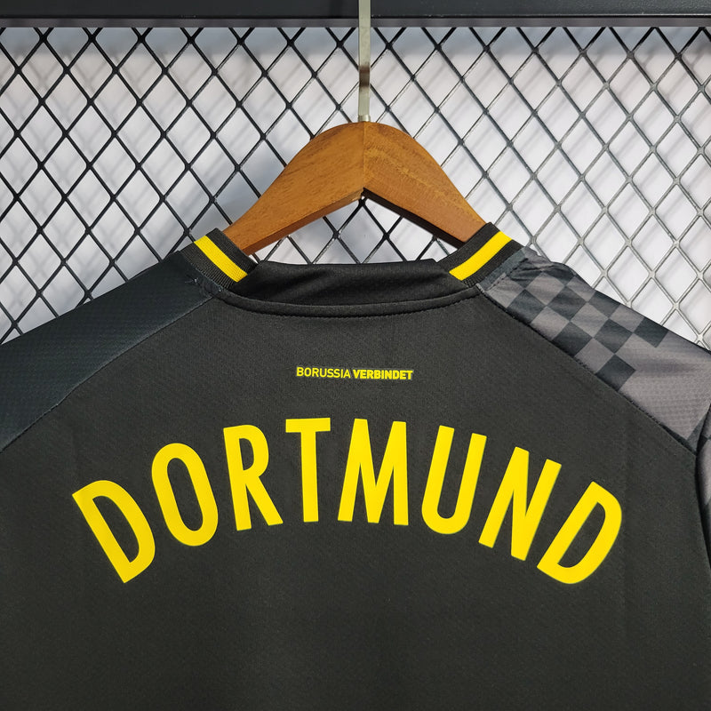 Camisa Borussia Dortmund Away 22/23 s/n° Torcedor Masculina - Preto+Grafite