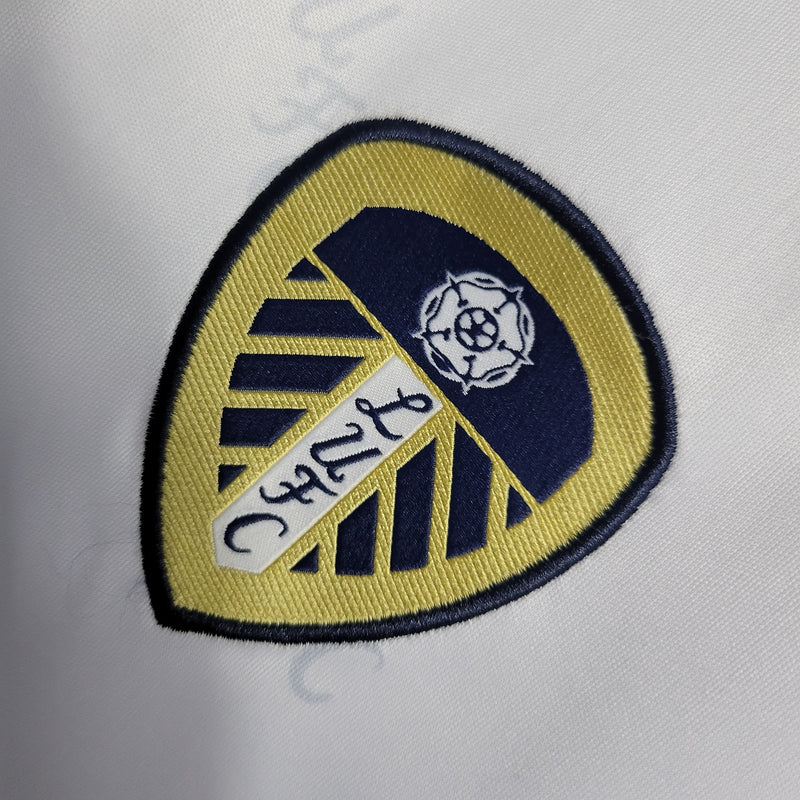 Camisa Leeds United Home 22/23 s/n° c/ Patrocínio Torcedor Adidas Masculina - Branco+Azul Royal