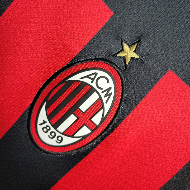 Camisa Milan Home 22/23 s/n° Torcedor Masculina - Preto+Vermelho