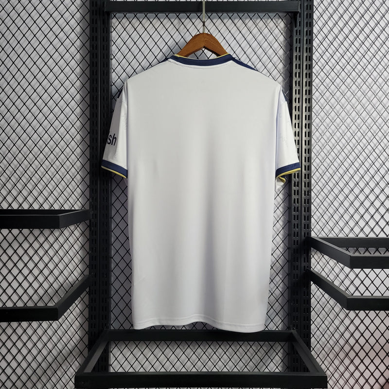 Camisa Leeds United Home 22/23 s/n° c/ Patrocínio Torcedor Adidas Masculina - Branco+Azul Royal