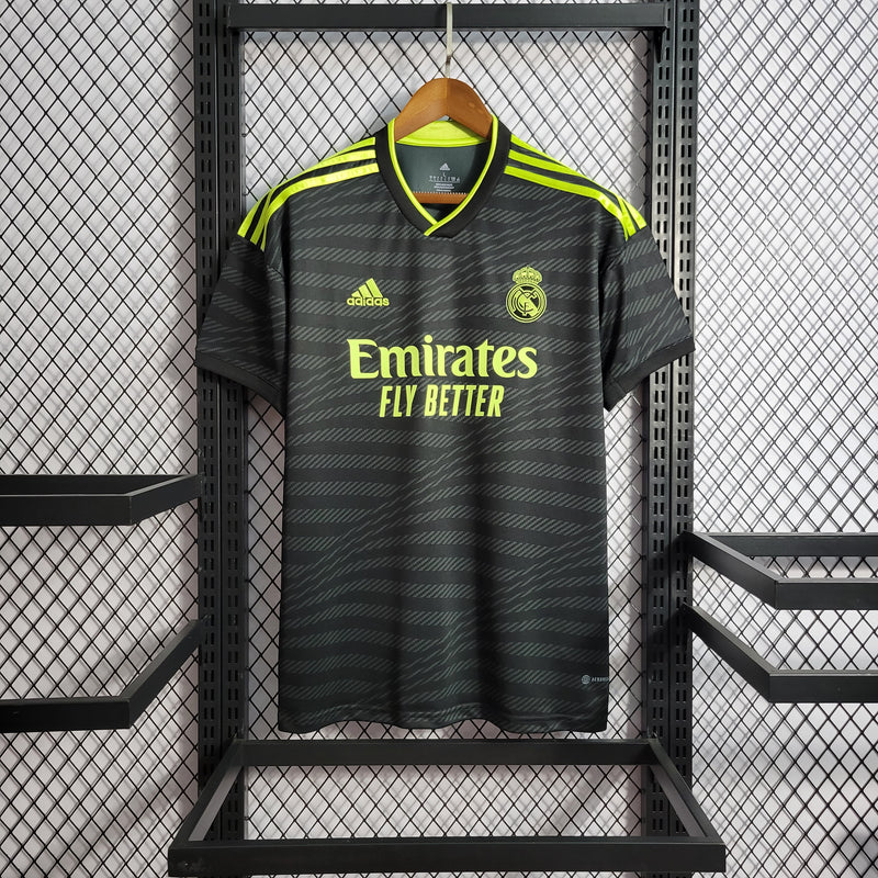 Camisa Real Madrid III 22/23 s/n° Torcedor Adidas Masculina - Preto+verde