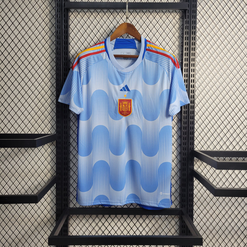 Camisa Seleção Espanha Away 22/23 s/n° Torcedor Adidas Masculina - Azul