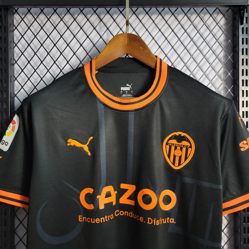 Camisa Valencia Home 22/23 s/nº Torcedor Puma Masculina - Preto