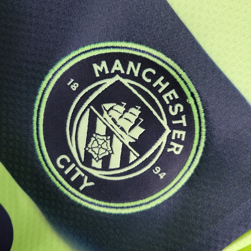 Camisa Manchester City III 22/23 s/n° Puma Masculina - Preto+Verde Limão