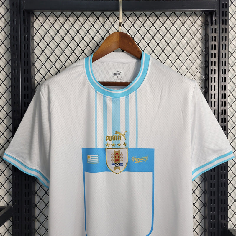 Camisa Seleção Uruguai Away 22/23 s/nº Torcedor Puma Masculina - Branco