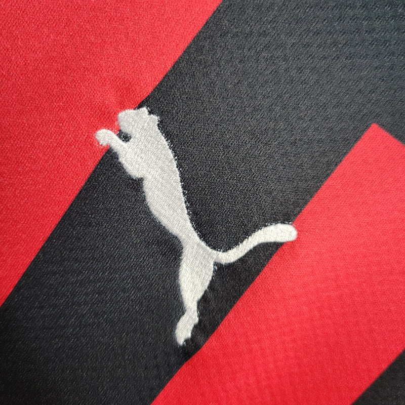 Camisa Milan Home 22/23 s/n° Torcedor Masculina - Preto+Vermelho