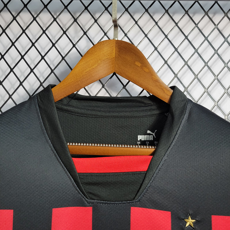 Camisa Milan Home 22/23 s/n° Torcedor Masculina - Preto+Vermelho